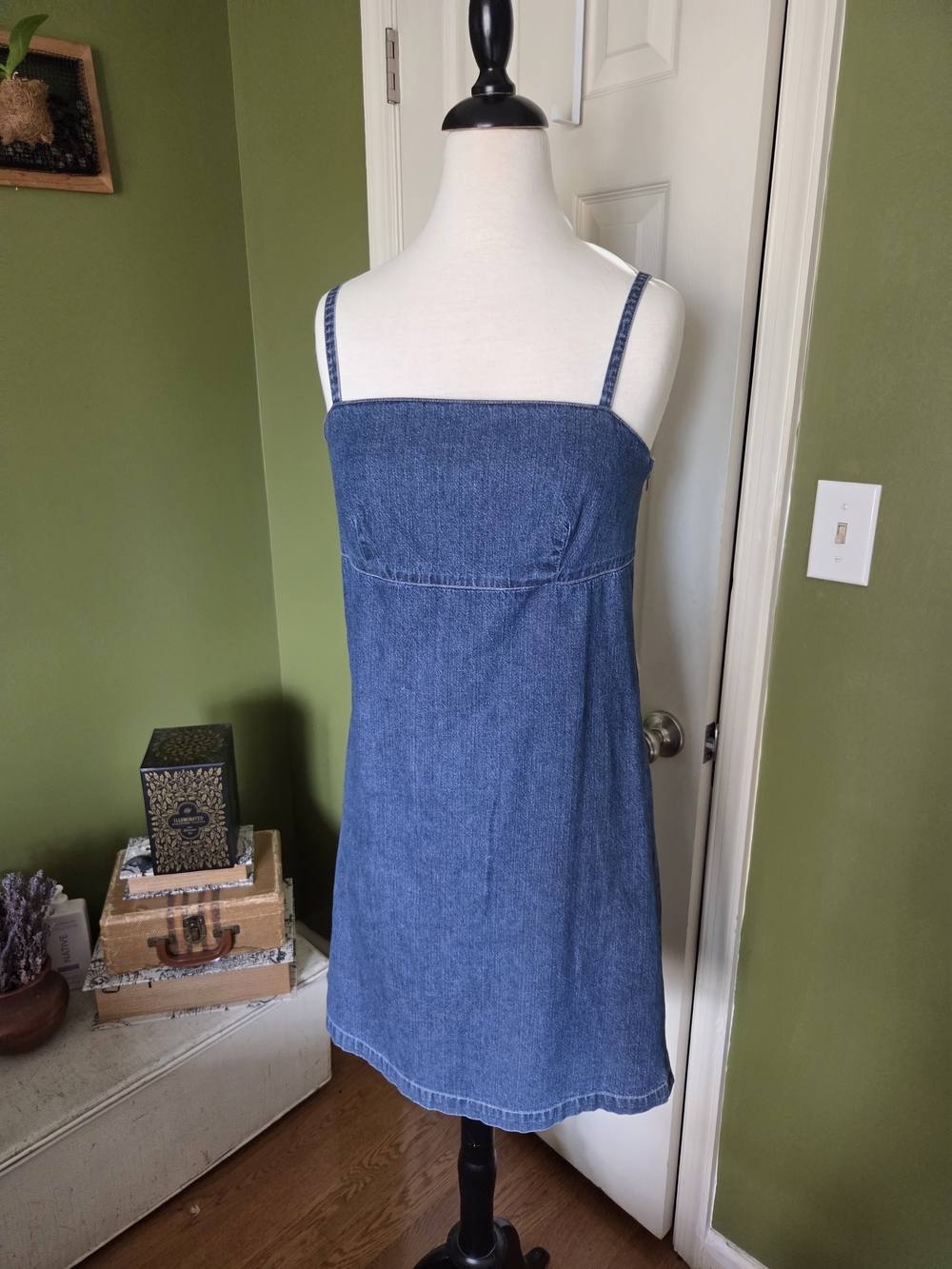 Old Navy Denim Mini Dress with Thin Straps - Blue